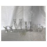 Crystal and glass candleholders lot 2