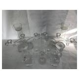 Glass and crystal candleholder lot 3