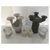 Clay mixed candle holder mixed lot