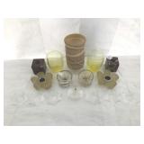 Stone and glass candle holders