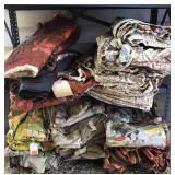 Vintage curtain panels and loose fabric lot