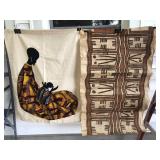 Indigenous fabric and paper wall hangings