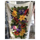 3 x 5 latch hook shag floral rug