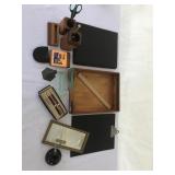 Art deco themometers and Montefiore set mixed lot