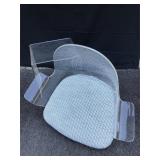 Ghost chair and acrylic peek-a-boo side table