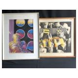 1973 abstract art signed and numbered Lot 1
