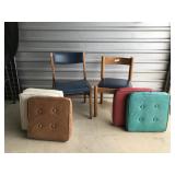 Wooden chairs and vinyl cushions