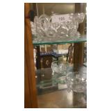 Crystal items in China cabinet
