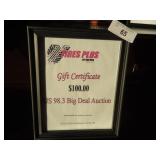 Tires Plus $100.00 Gift Certificate