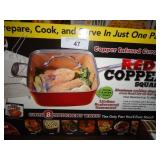 Red Copper Square Pan