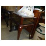 Glass and Wood End Table