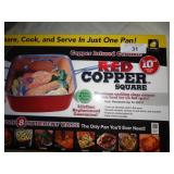 Red Copper Square Fry Pan