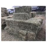 Small squares of grass hay