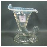 Fenton French Opal # 950 Cornucopia Candlestick