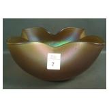 Imperial Pink/MG Art Glass 4 Sided Bowl