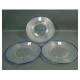 3 Fenton Persian Pearl /Cobalt Trim 8 1/4"Plates