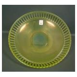 U.S. Glass Topaz # 8076 Open Work Shallow Bowl