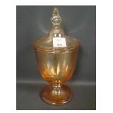 Fenton Grecian Gold # 8 Engraved 1/2 LB Candy Jar