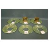 Lot of Six Fenton Topaz Bobeches