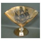 Fent Grecian Gld # 570 Interior Rib Optic Fan Vase