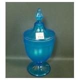Fenton Celeste Blue # 635 Paneled Candy Jar
