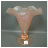 Fenton Velva Rose # 573 Ribbed Optic Ruffled Vase