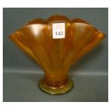 Fenton Tangerine # 847 Mellon Rib Fan Vase
