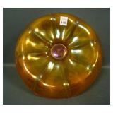 Fenton Tangerine # 857 Lg Mellon Rib Rolled Bowl