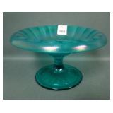 Imperial Green Ice Rolled Rim Flared Compote