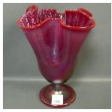 Fenton Contemp. Red Handkerchief Vase