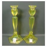 2 Fenton Topaz Lg Colonial Candlesticks