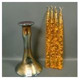 Diamond Blue Lustre/Clear Candlestick