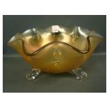 Fenton Grecian Gold # 603 Ftd Ruffled Fruit Bowl