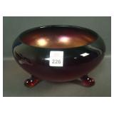 Fenton Red # 603 Ftd Cupped Centerpiece Bowl