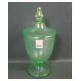 Fenton Florentine Green # 9 3/4 LB Candy Jar