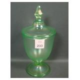 Fenton Florentine Green # 8- 1/2 LB Candy jar