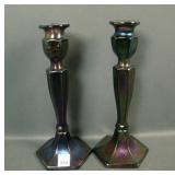 2 Vineland Wisteria Lg Colonial Candlesticks