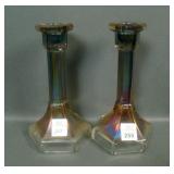 2 Imperial Blue Ice Sm. Chesterfield Candlesticks