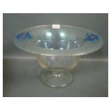 Lancaster Iris ice Ftd Flat Edge Decorated Compote