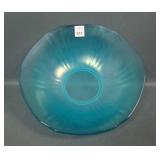 U.S. Glass Blue Optic Rays & Points Bowl