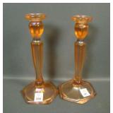 2 Fenton Velva Rose # 449 Colonial Candlesticks