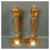 2 Fenton Grecian Gold # 349 Colonial Candlesticks