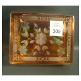 Fenton Grecian Gold # 655 Etched Cigarette Box