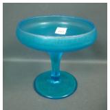 Diamond Harding Blue Sawtooth Stemmed Compote