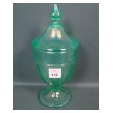 Diamond Green 1 Lb Paneled Candy Jar