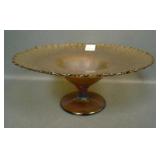 U.S. Glass Amber Ftd Flared Flattened Compote