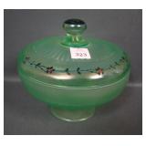 Fenton Florentine Green #1043 Ribbed Bon Bon