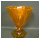 Fenton Tangerine # 835 6 Sided Paneled Vase