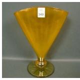 Fenton Tangerine Interior Rib Optic Fan Vase