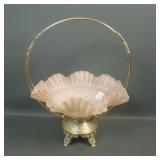 Victorian Pink Decorated Brides Bowl/Frame